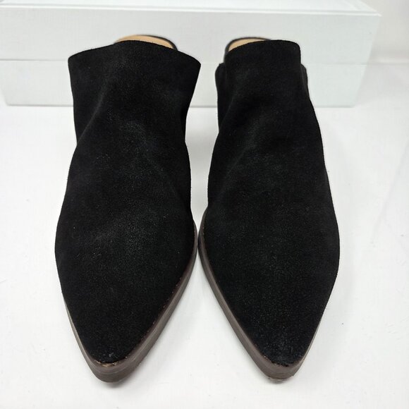 Splendid Womens 9 Suede Mules Roxana Pointed Toe Clog Chunky Block Heels Boho - Picture 3 of 11